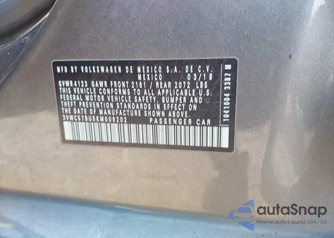 2019 Volkswagen Jetta 1.4T R-Line/1.4T S/1.4T Se from USA, damaged, VIN 3VWC57BU5KM009202